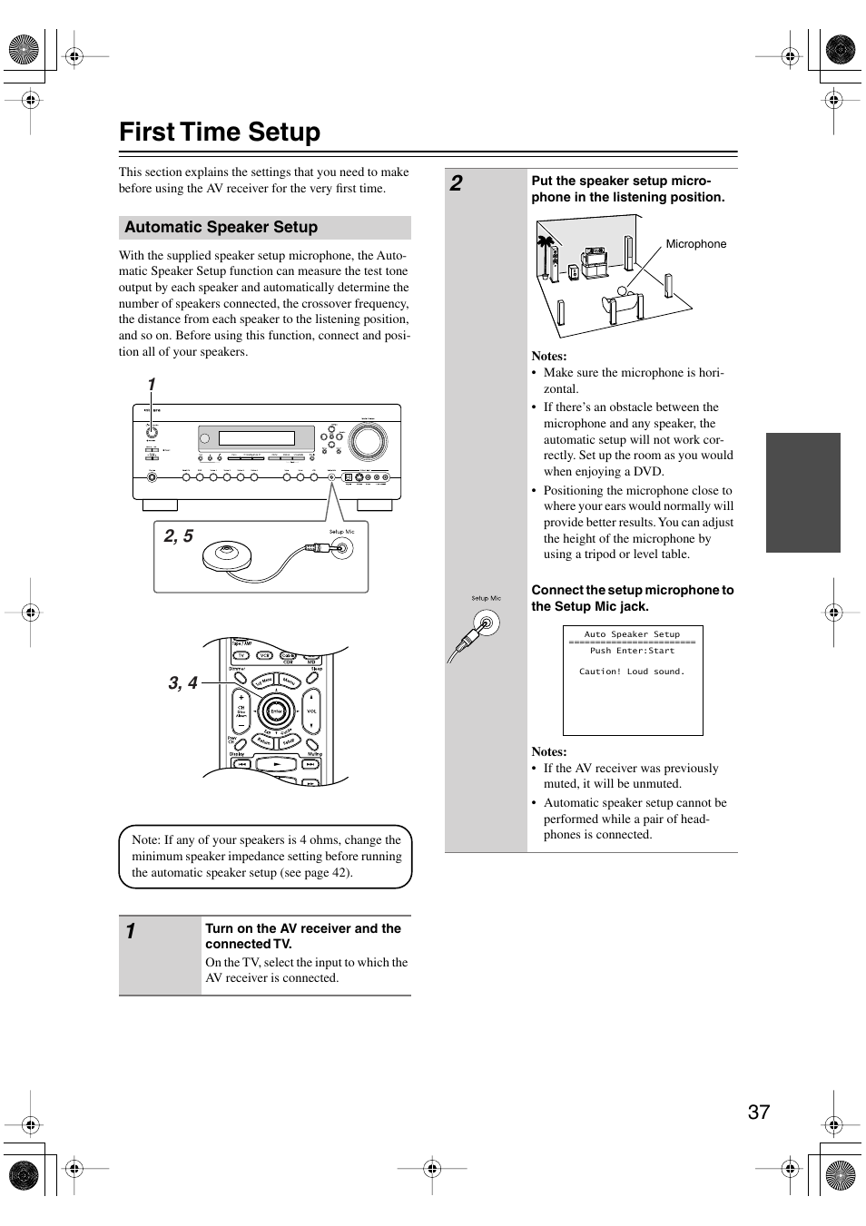 First time setup | Integra DTR-5.6 User Manual | Page 37 / 88