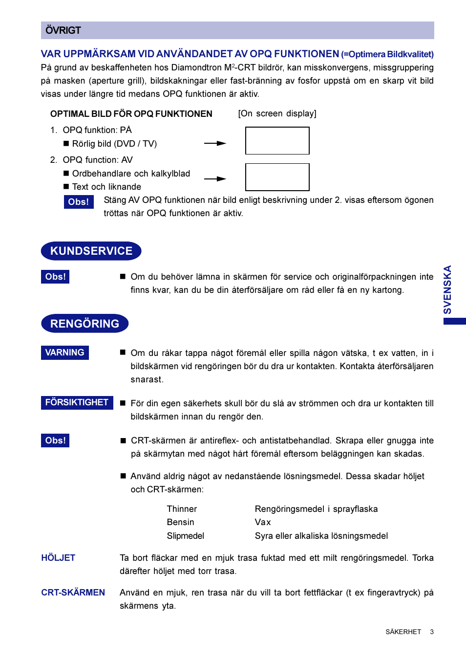 Kundservice, Rengöring | Iiyama LM704UT User Manual | Page 67 / 93