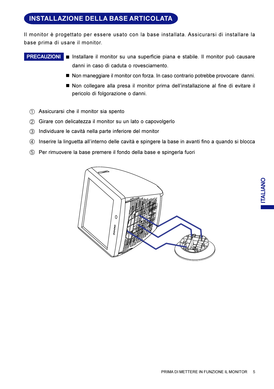 Installazione della base articolata | Iiyama LM704UT User Manual | Page 84 / 93