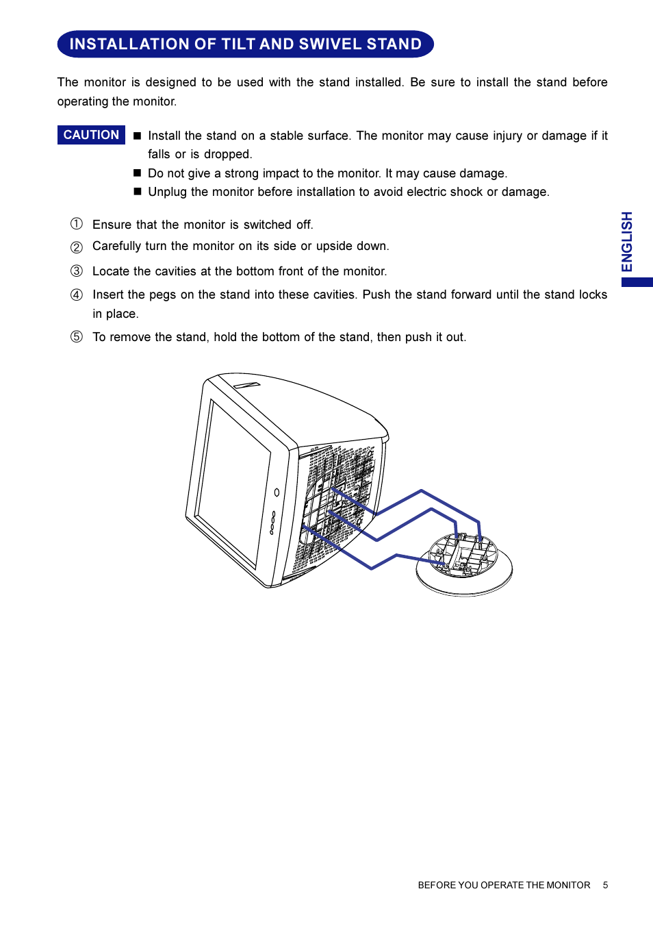 Installation of tilt and swivel stand | Iiyama LM704UT User Manual | Page 9 / 93