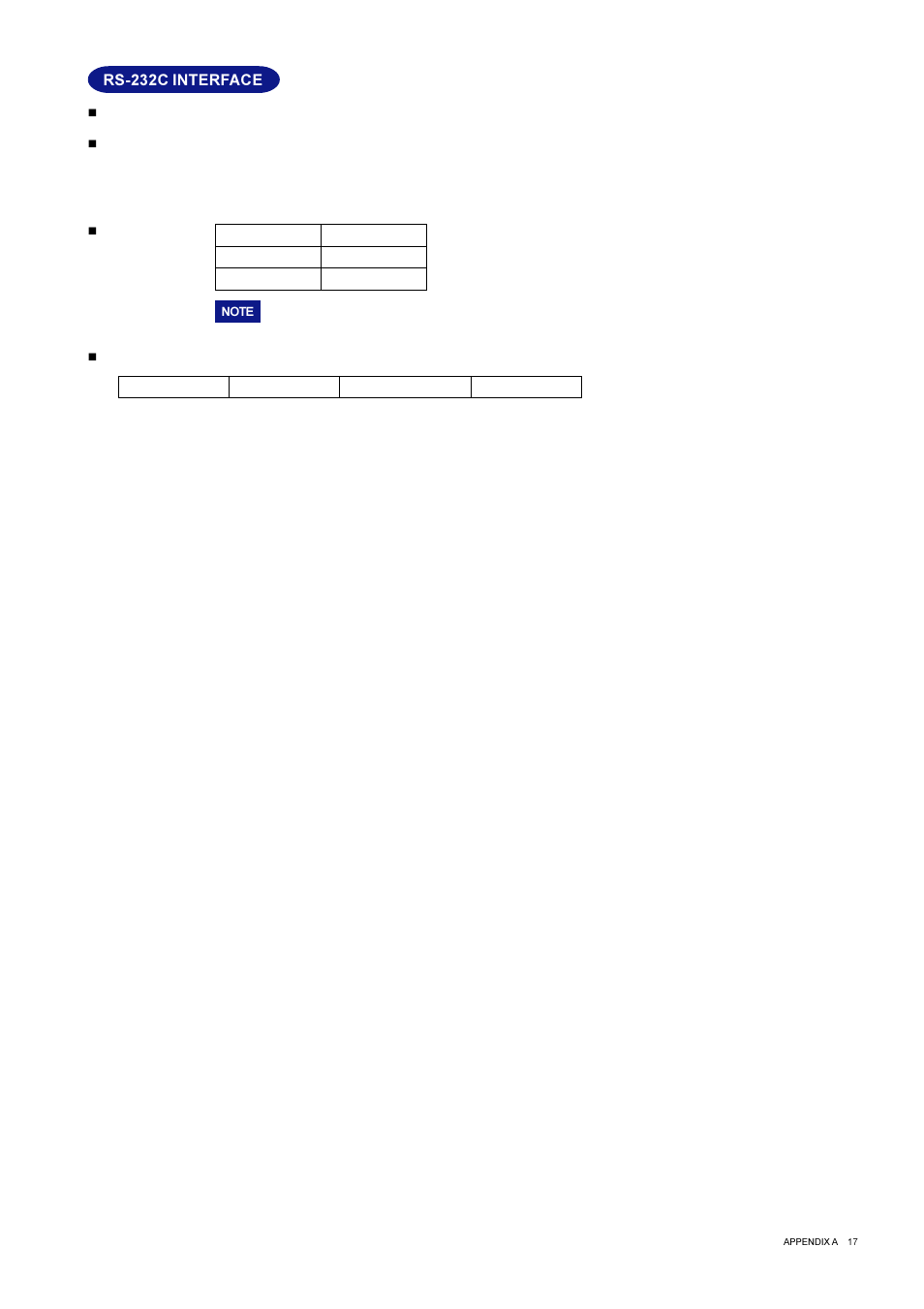 Rs-232c interface | Iiyama L400W User Manual | Page 19 / 24