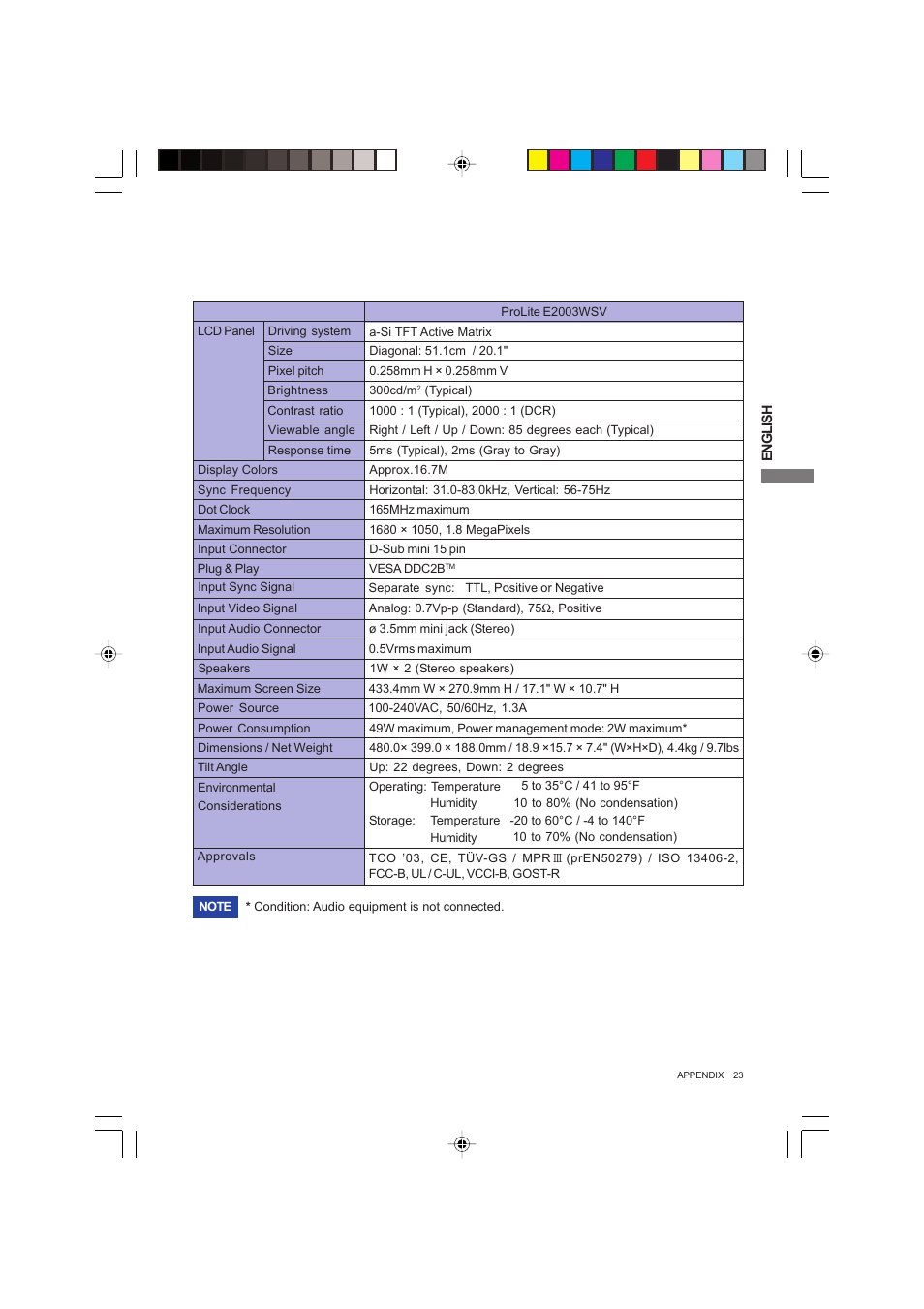 Iiyama PROLITE E2003WSV User Manual | Page 27 / 30