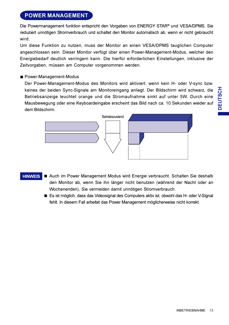 Power management | Iiyama HM703UT User Manual | Page 38 / 108