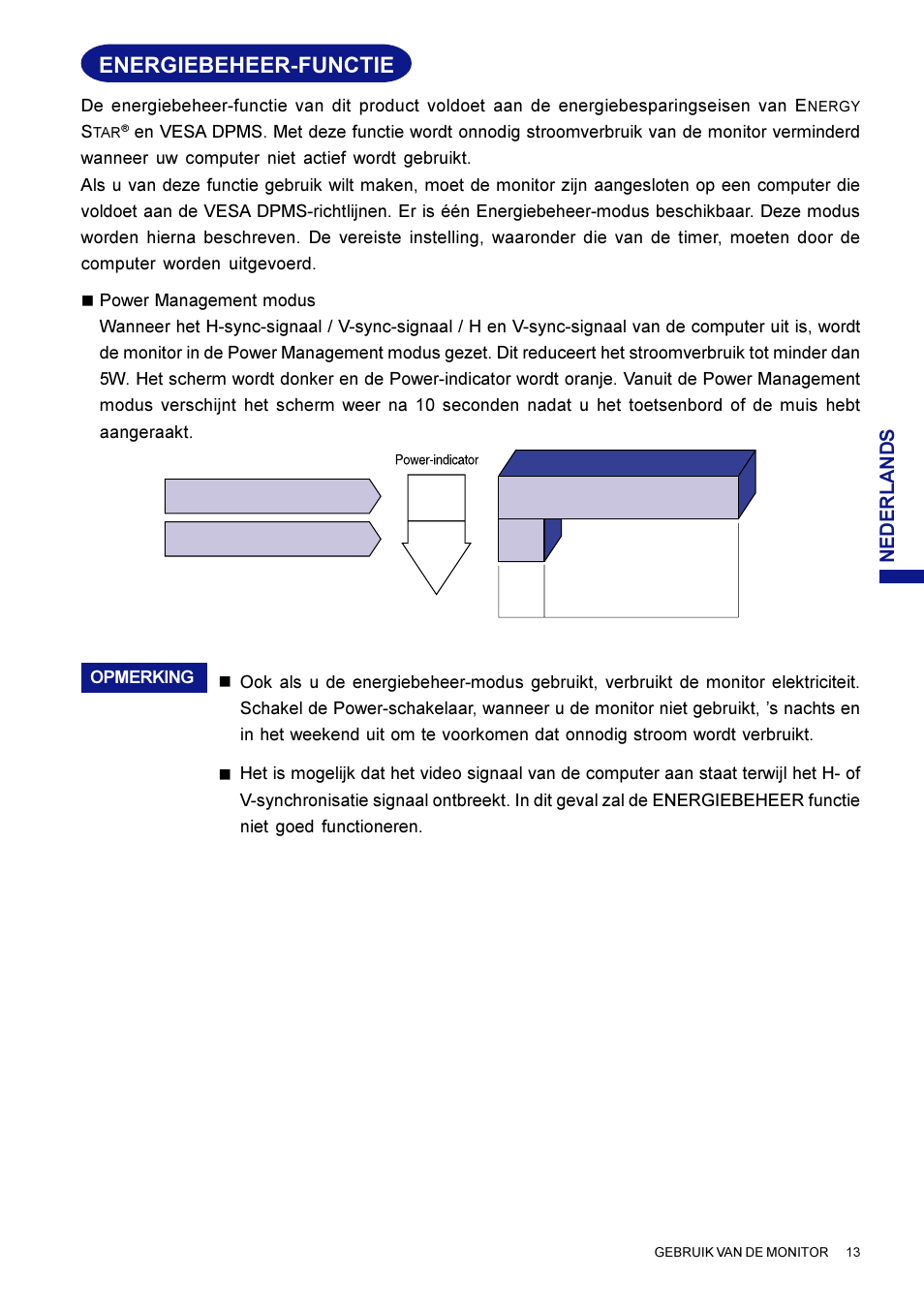 Energiebeheer-functie | Iiyama HM703UT User Manual | Page 80 / 108