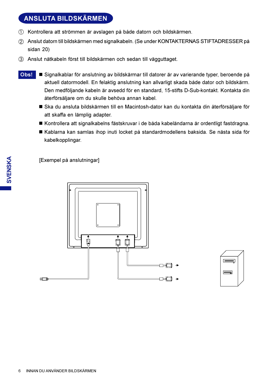 Ansluta bildskärmen | Iiyama AX3819UT BK User Manual | Page 100 / 136