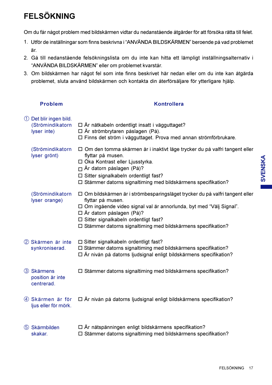 Felsökning | Iiyama AX3819UT BK User Manual | Page 111 / 136