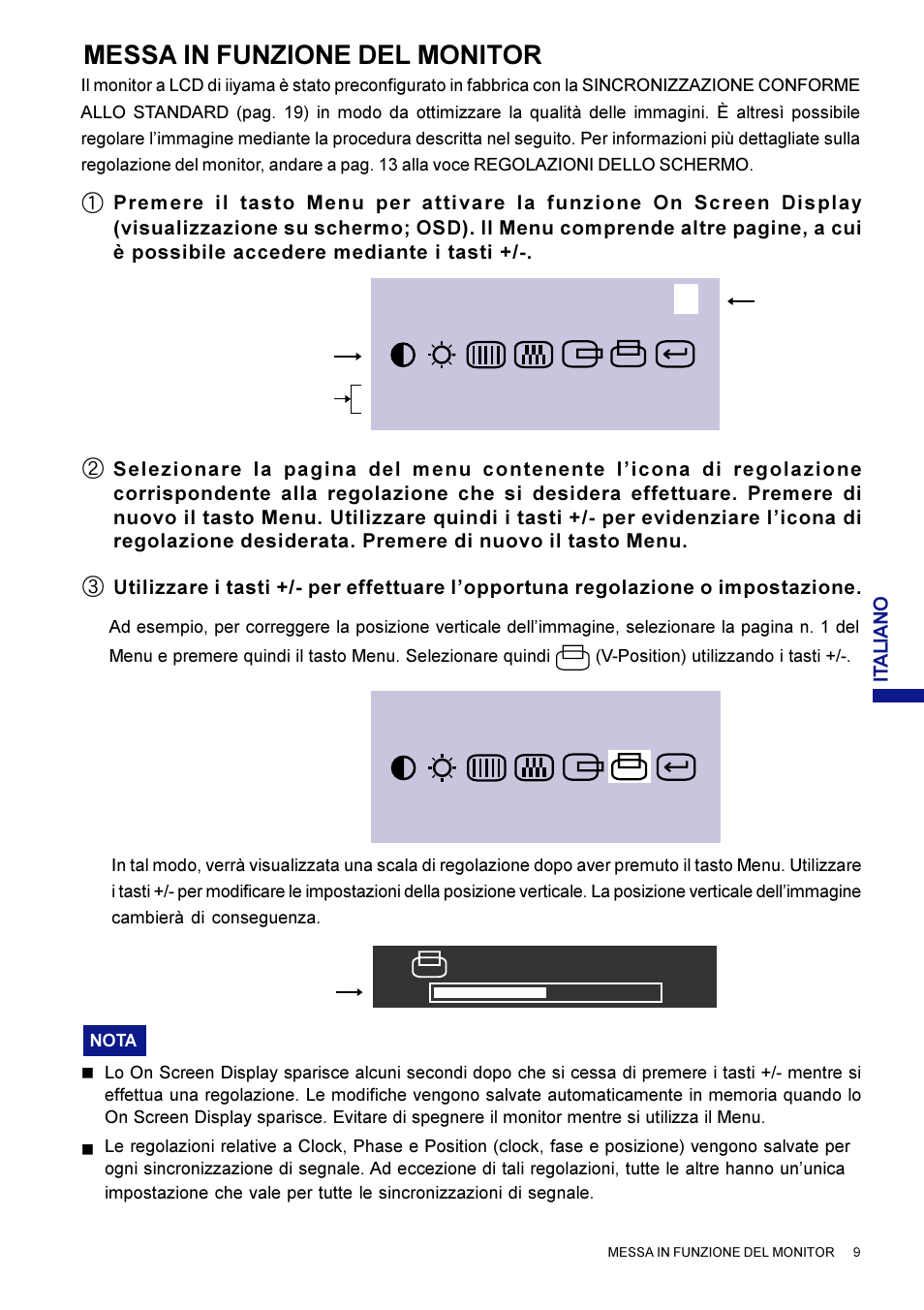 Messa in funzione del monitor | Iiyama AX3819UT BK User Manual | Page 125 / 136