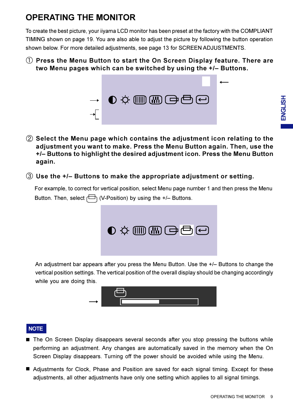 Operating the monitor | Iiyama AX3819UT BK User Manual | Page 15 / 136