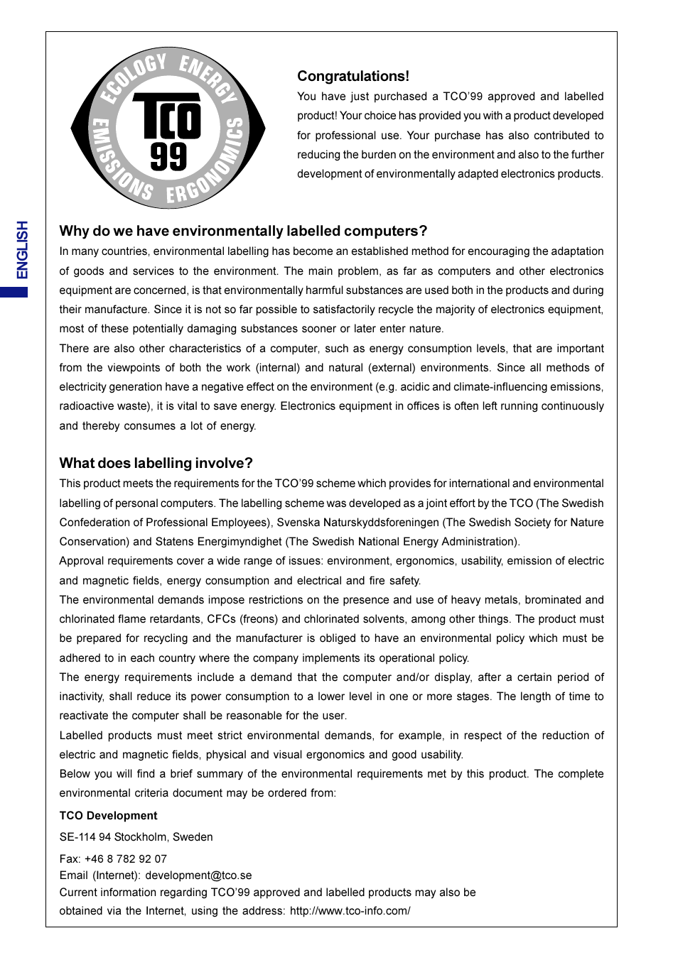 Why do we have environmentally labelled computers, What does labelling involve | Iiyama AX3819UT BK User Manual | Page 2 / 136