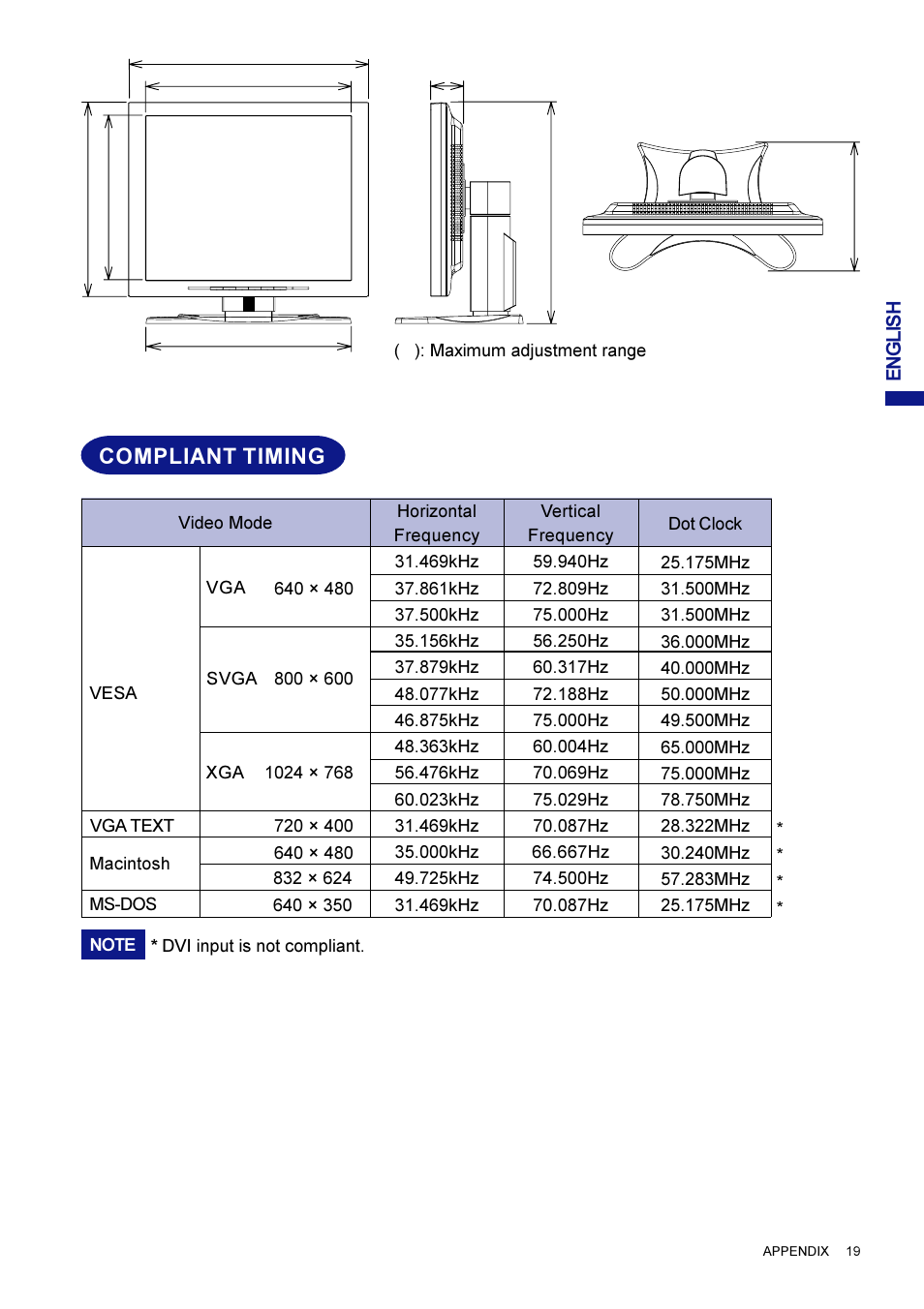 Compliant timing | Iiyama AX3819UT BK User Manual | Page 25 / 136