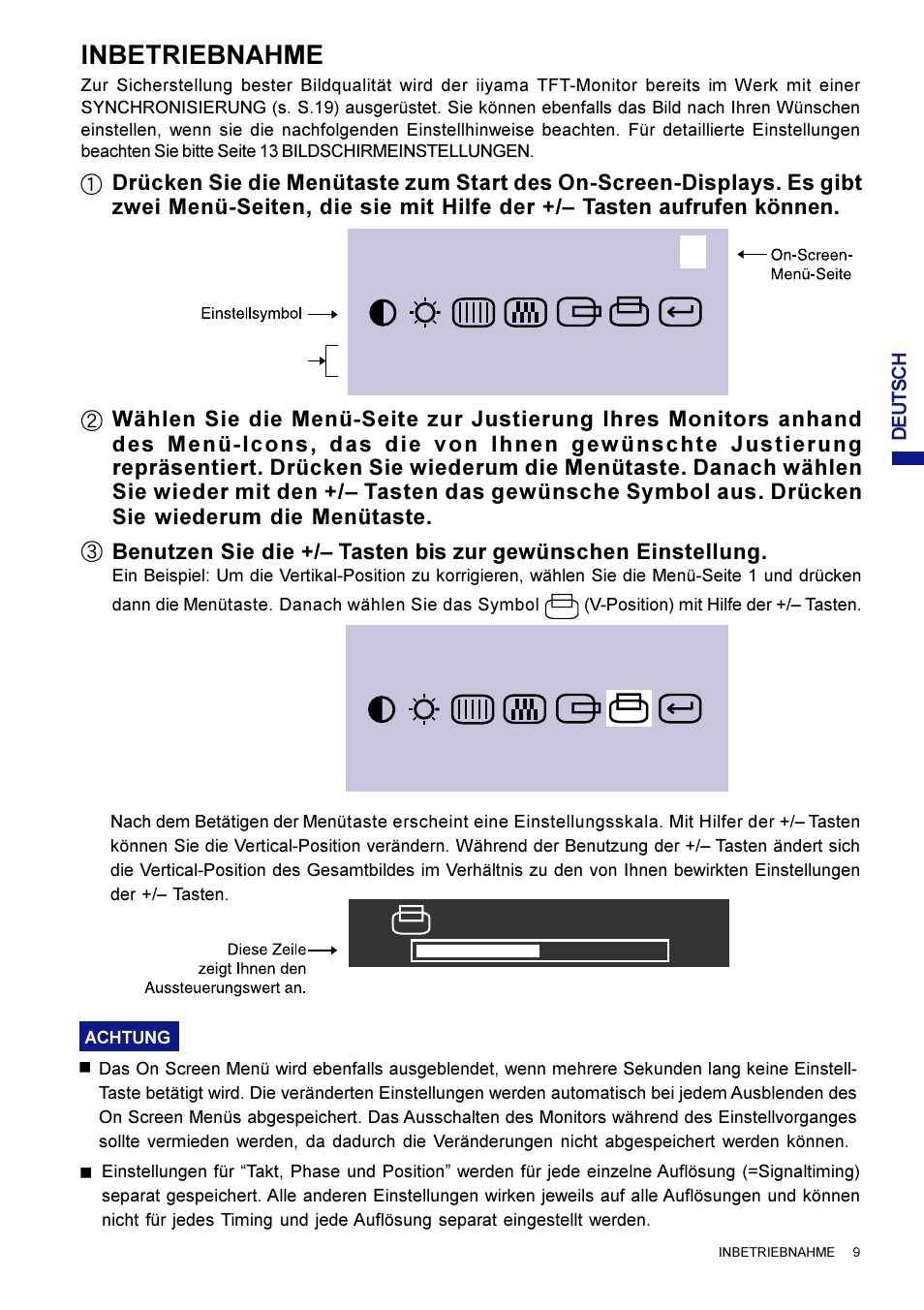 Inbetriebnahme | Iiyama AX3819UT BK User Manual | Page 37 / 136