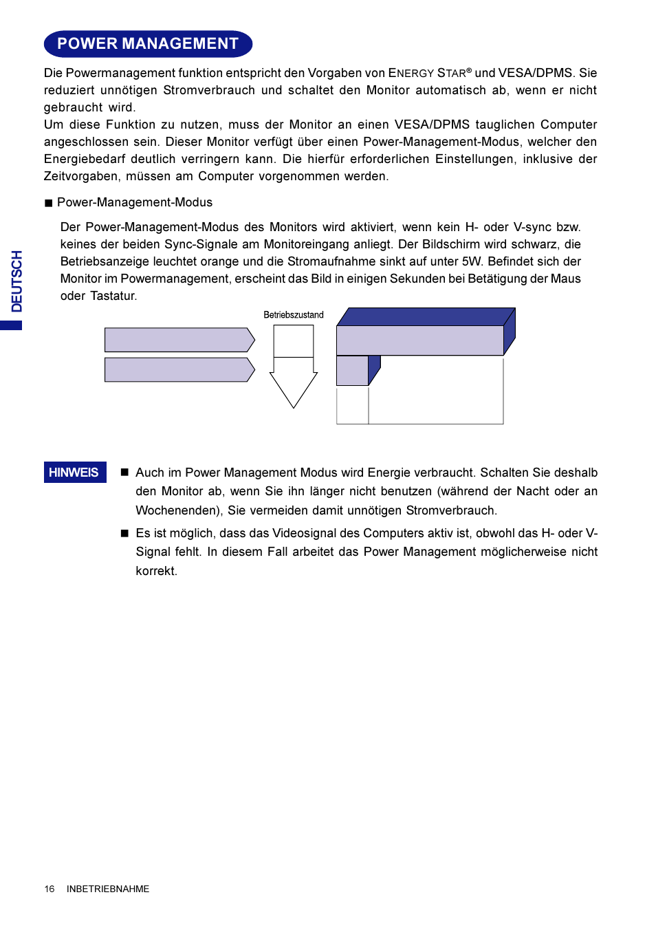 Power management, Deutsch | Iiyama AX3819UT BK User Manual | Page 44 / 136