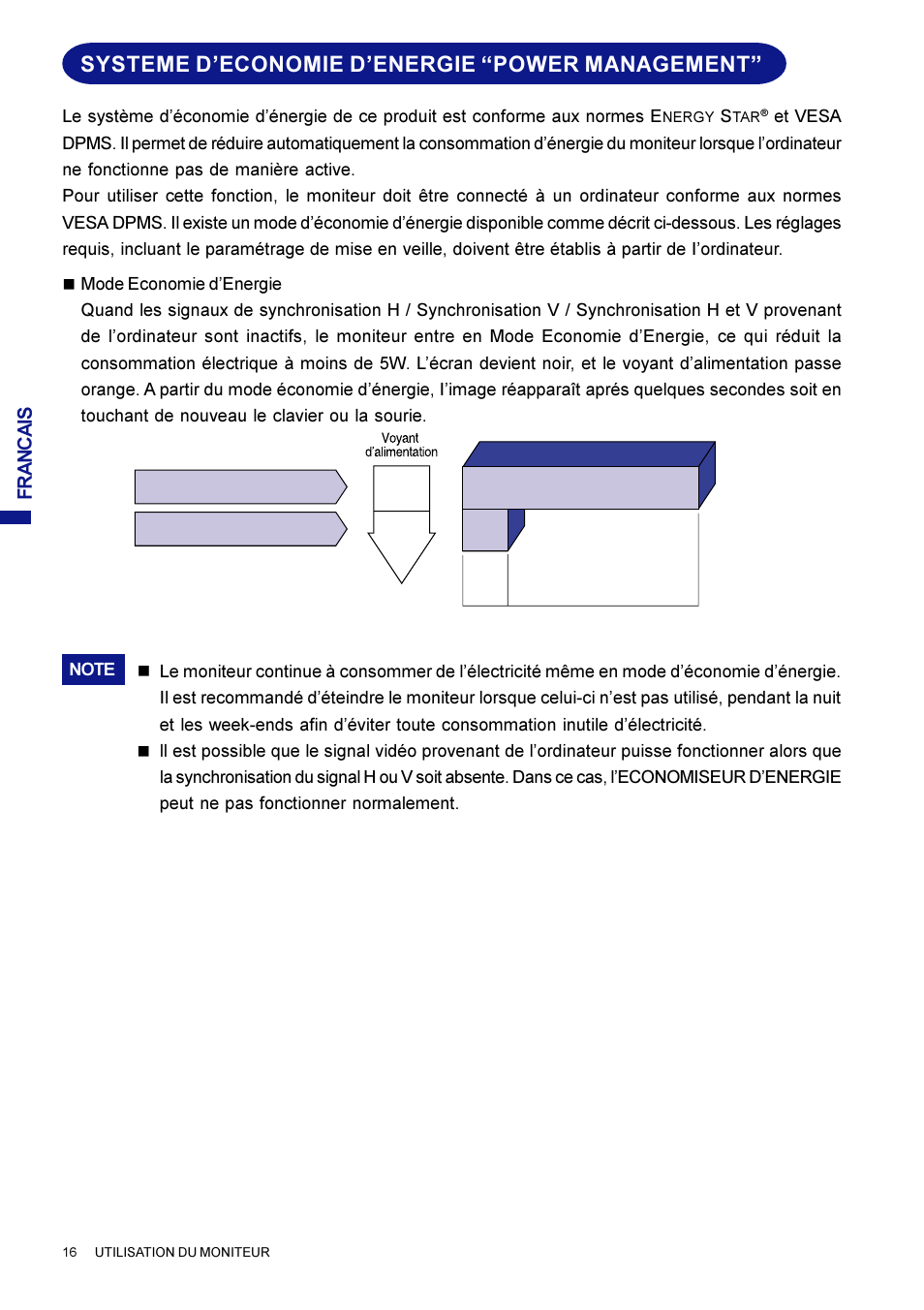 Systeme d’economie d’energie “power management | Iiyama AX3819UT BK User Manual | Page 66 / 136