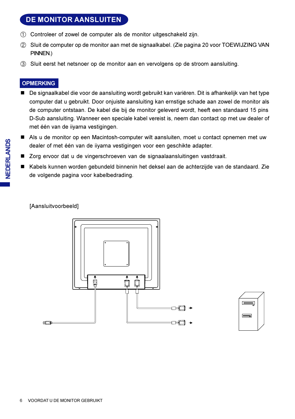 De monitor aansluiten | Iiyama AX3819UT BK User Manual | Page 78 / 136