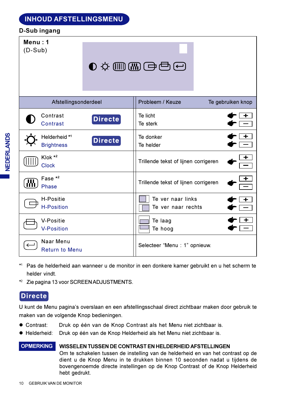 Inhoud afstellingsmenu | Iiyama AX3819UT BK User Manual | Page 82 / 136