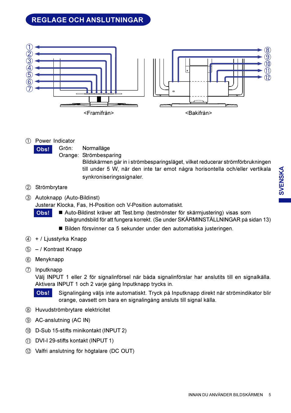 Reglage och anslutningar | Iiyama AX3819UT BK User Manual | Page 99 / 136