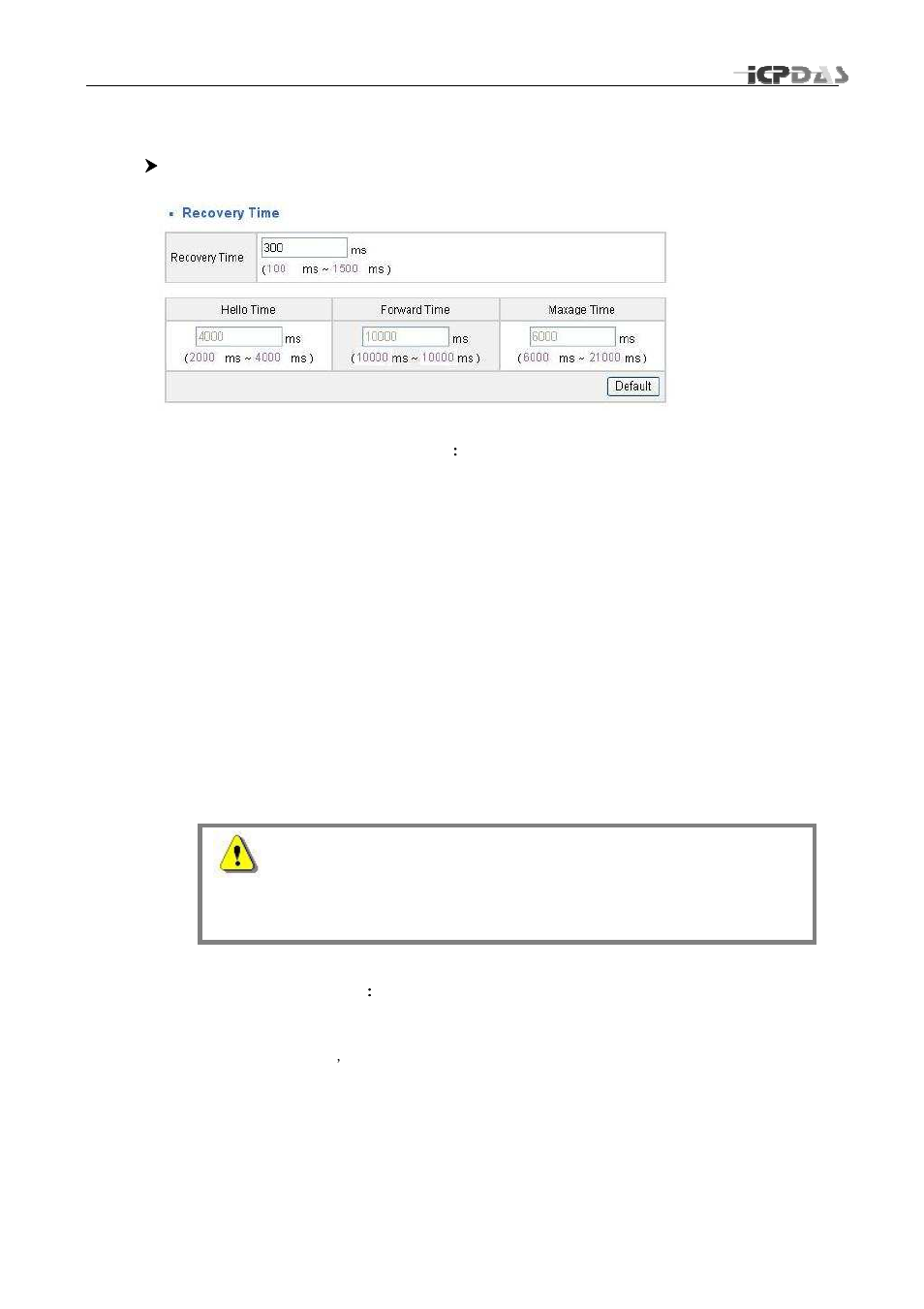 Recovery time setting | ICP DAS USA MSM-508FCS User Manual | Page 12 / 27