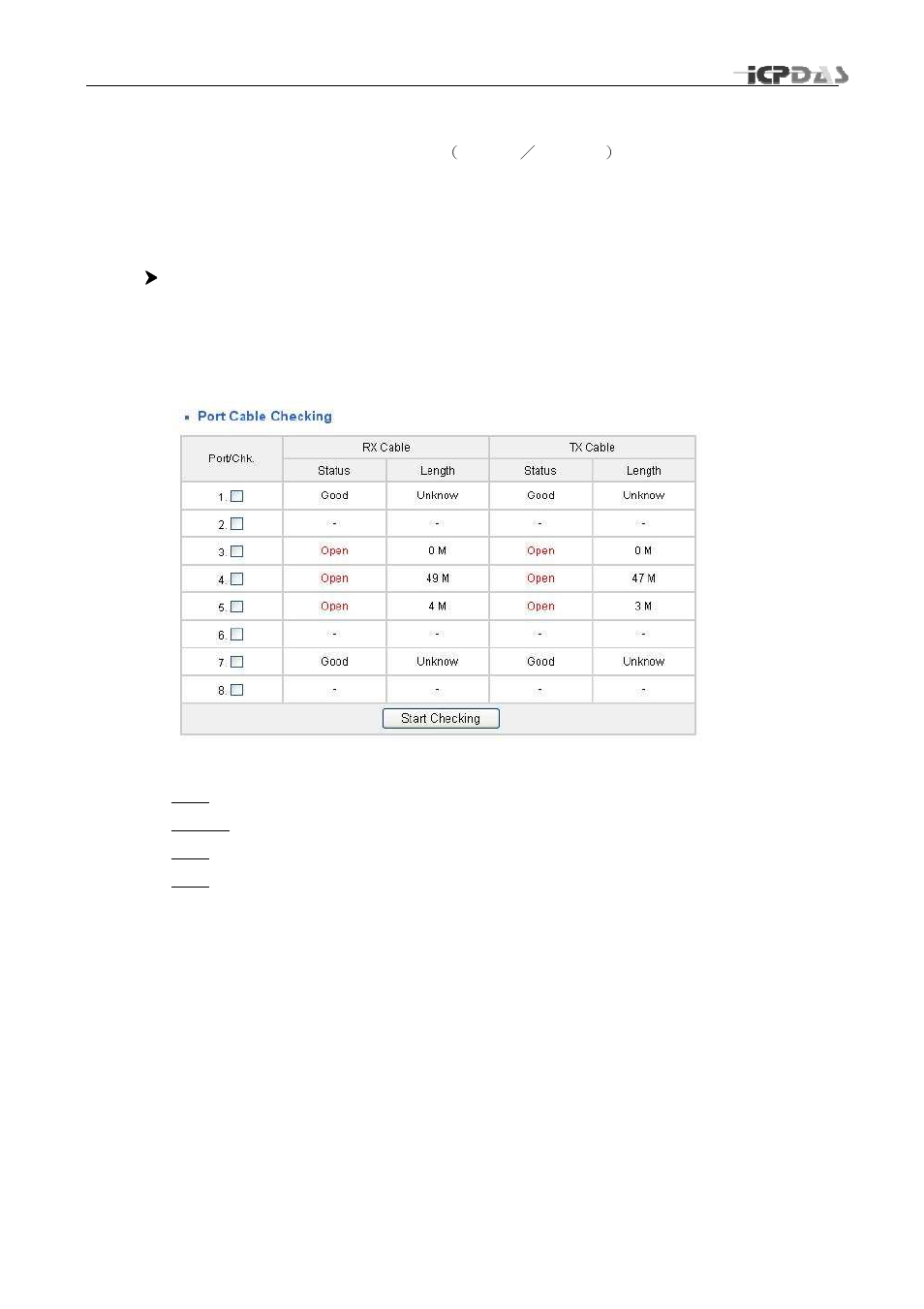 Cable checking | ICP DAS USA MSM-508FCS User Manual | Page 16 / 27