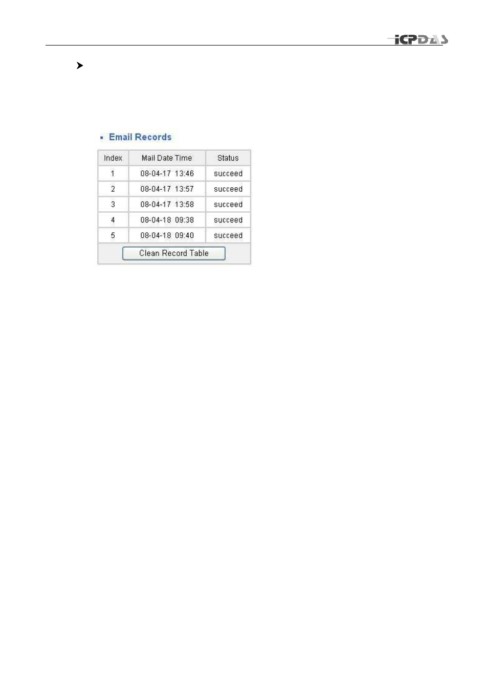 Email record | ICP DAS USA MSM-508FCS User Manual | Page 20 / 27