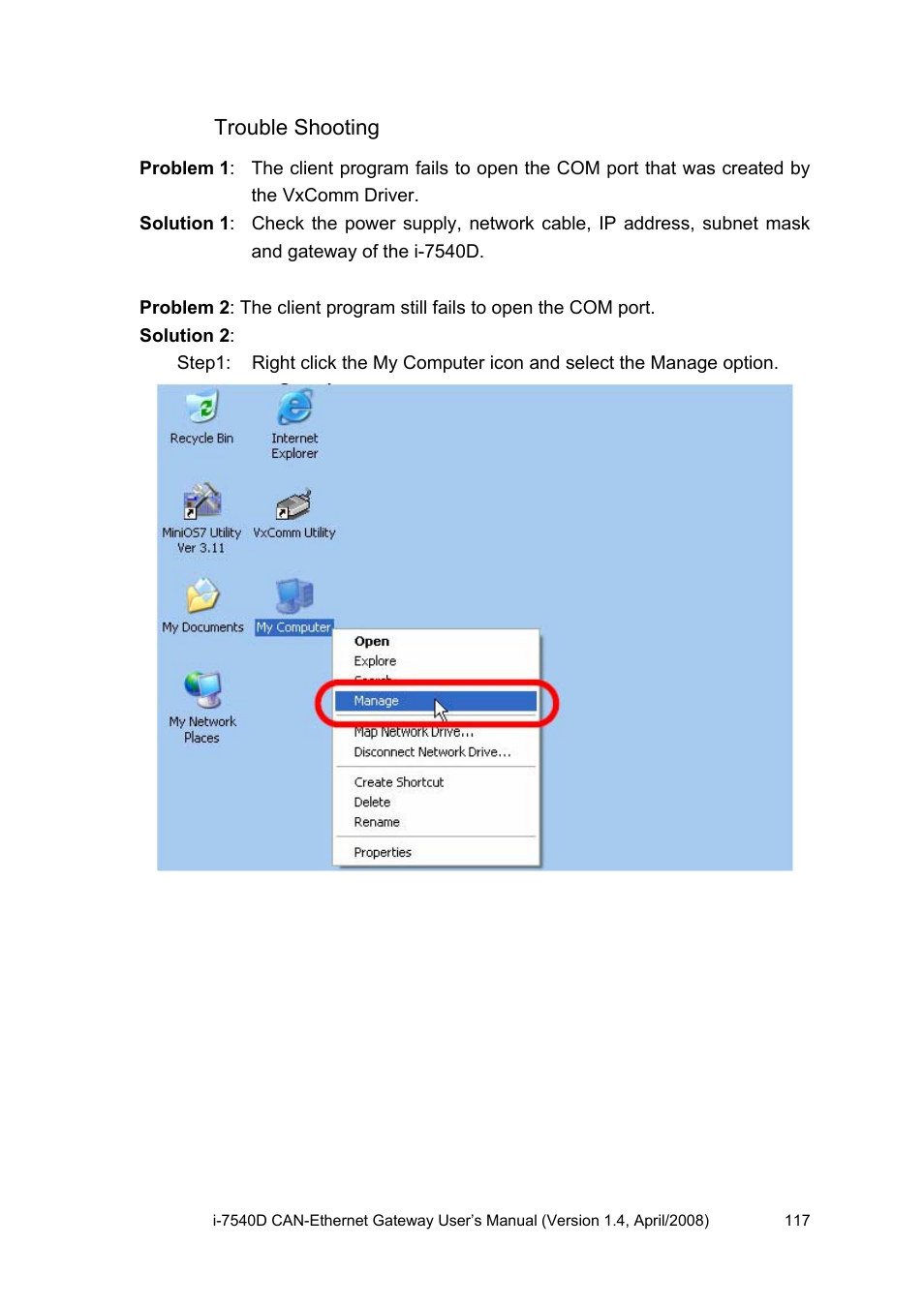 2 trouble shooting, Trouble shooting | ICP DAS USA I-7540D User Manual | Page 117 / 121