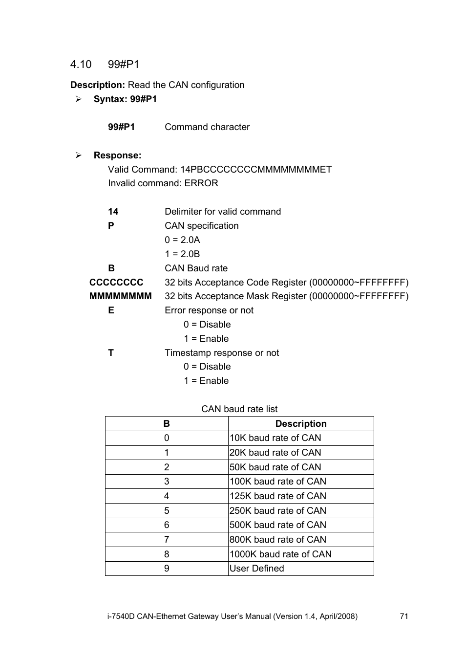 10 99#p1, 99#p1 | ICP DAS USA I-7540D User Manual | Page 71 / 121