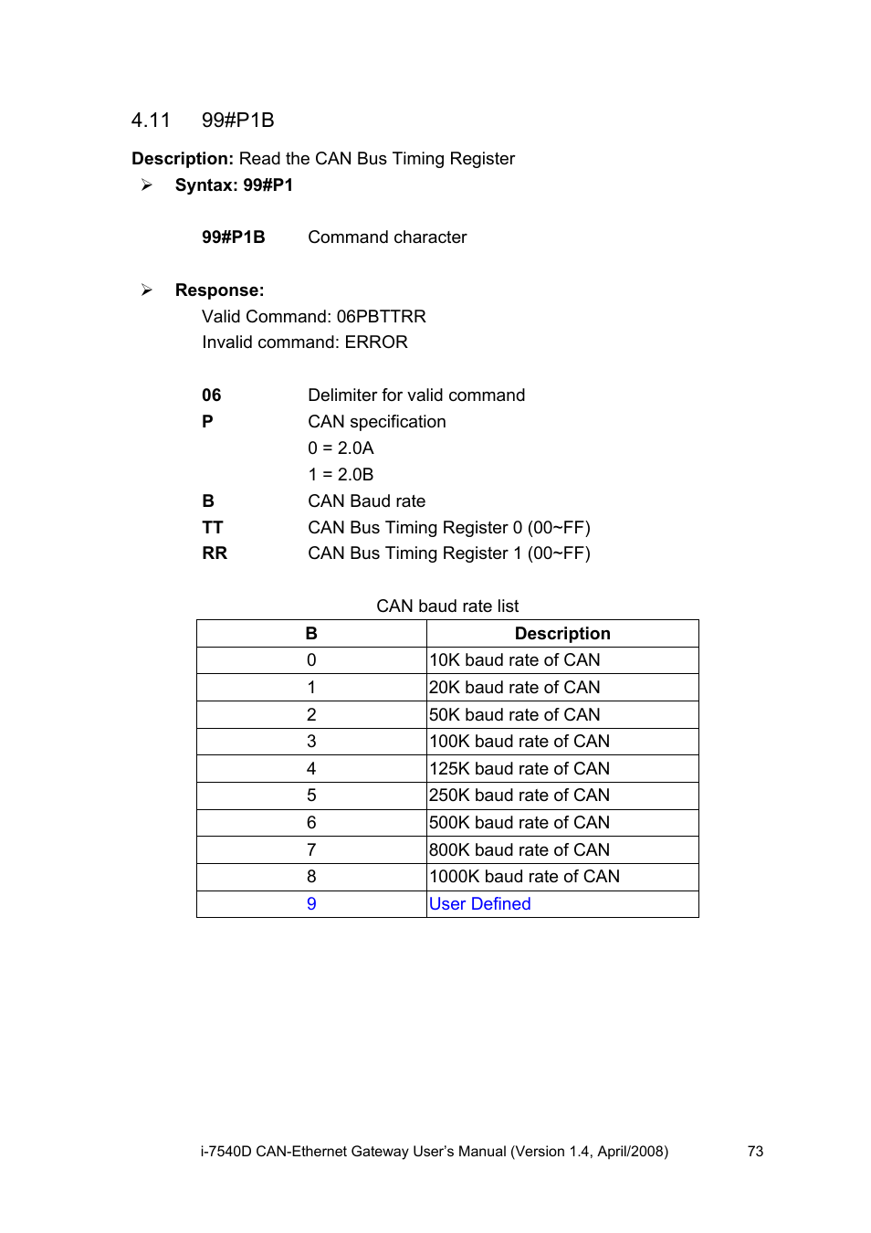 11 99#p1b, 99#p1b | ICP DAS USA I-7540D User Manual | Page 73 / 121
