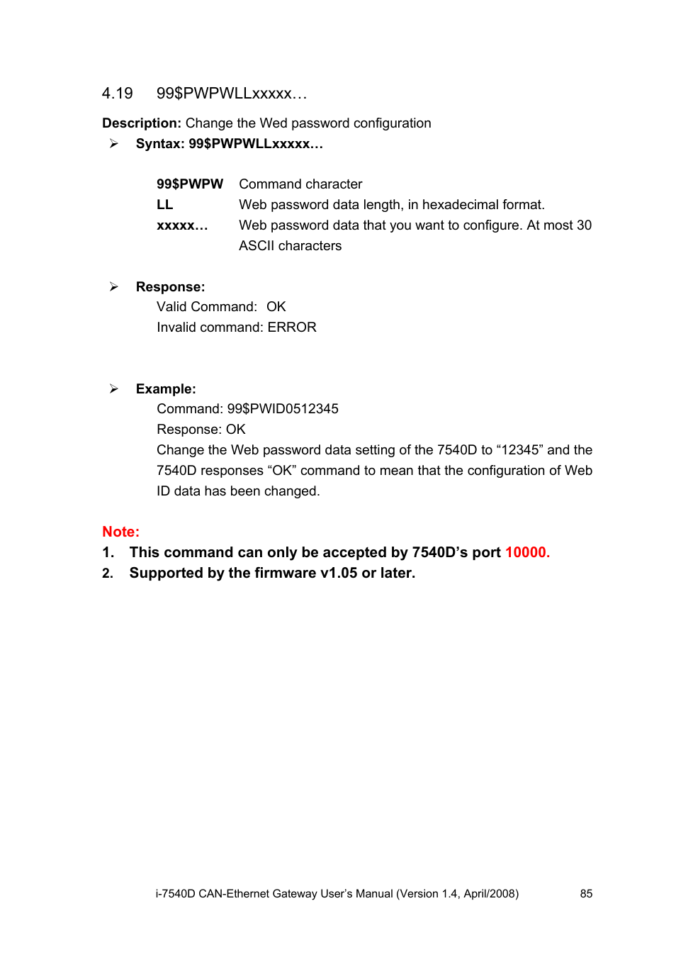 19 99$pwpwllxxxxx, 99$pwpwllxxxxx | ICP DAS USA I-7540D User Manual | Page 85 / 121