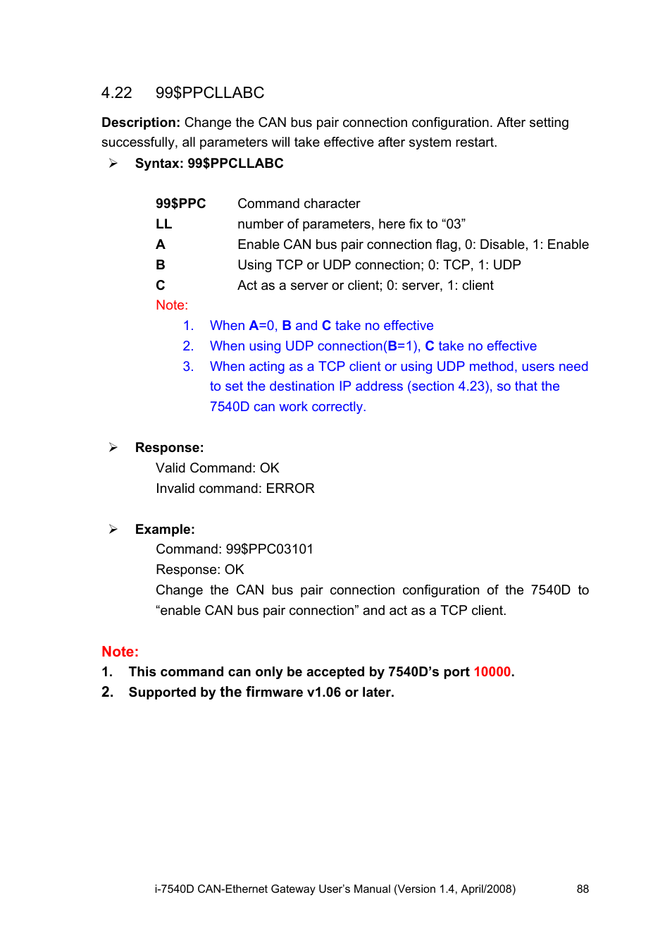 22 99$ppcllabc, 99$ppcllabc | ICP DAS USA I-7540D User Manual | Page 88 / 121