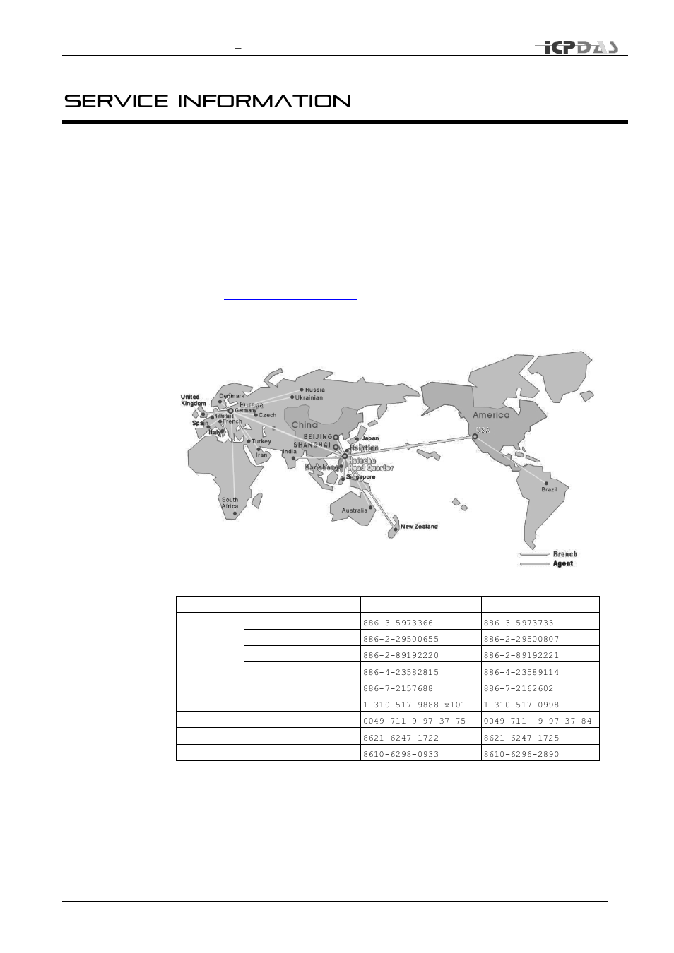 Service information, On-line support, Contact worldwide | ICP DAS USA RS-405/405F User Manual | Page 70 / 70