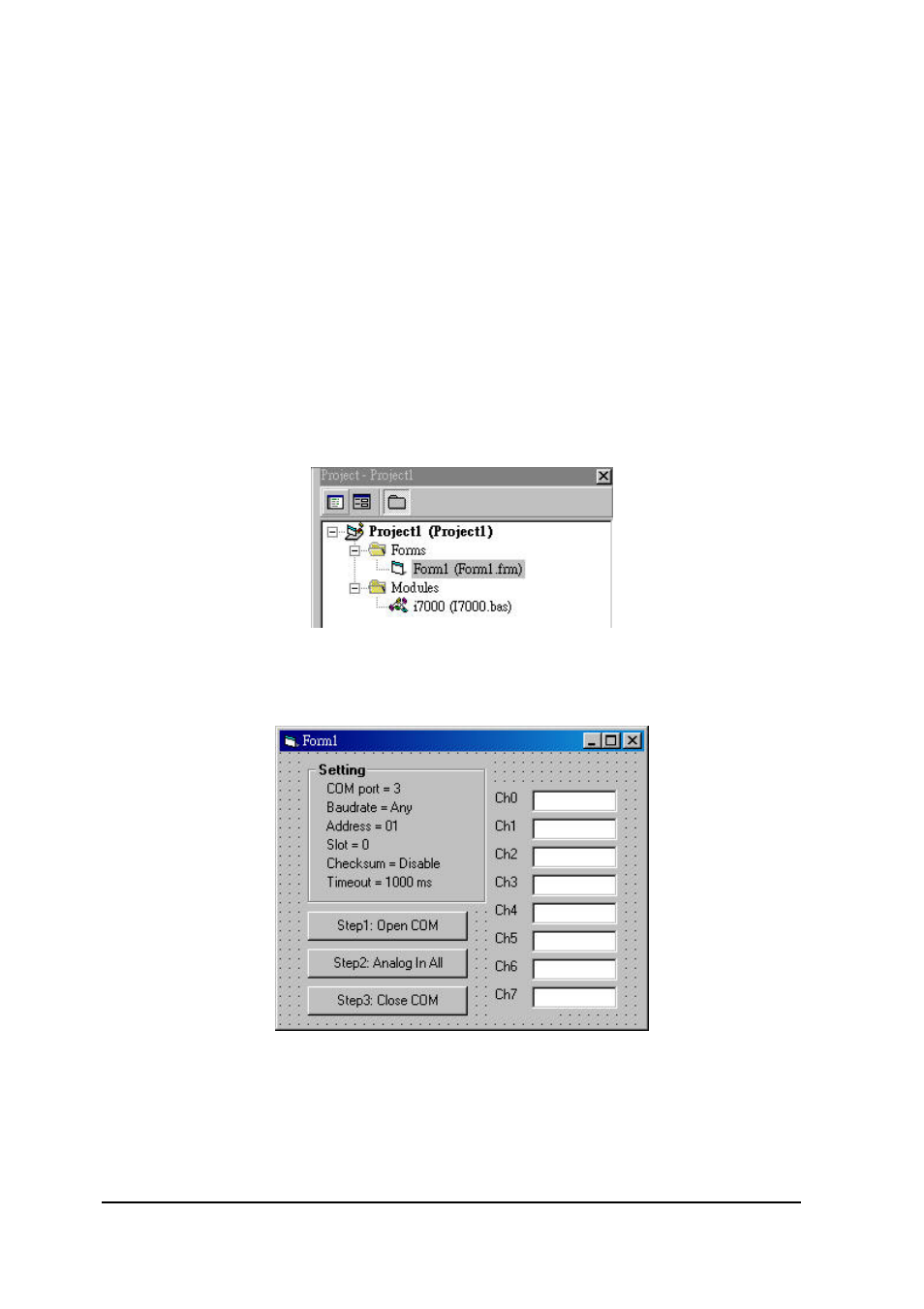 2 vb example (reading an analog input value) | ICP DAS USA 8KE8 User Manual | Page 42 / 90