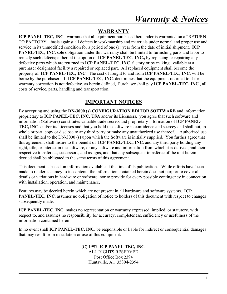 Warranty & notices, Warranty, Important notices | ICP DAS USA DB25 User Manual | Page 3 / 82