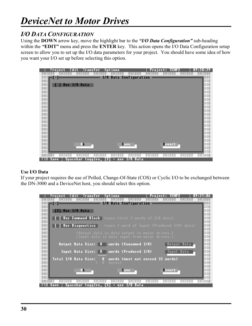 I/o data configuration, Devicenet to motor drives | ICP DAS USA DB25 User Manual | Page 36 / 82