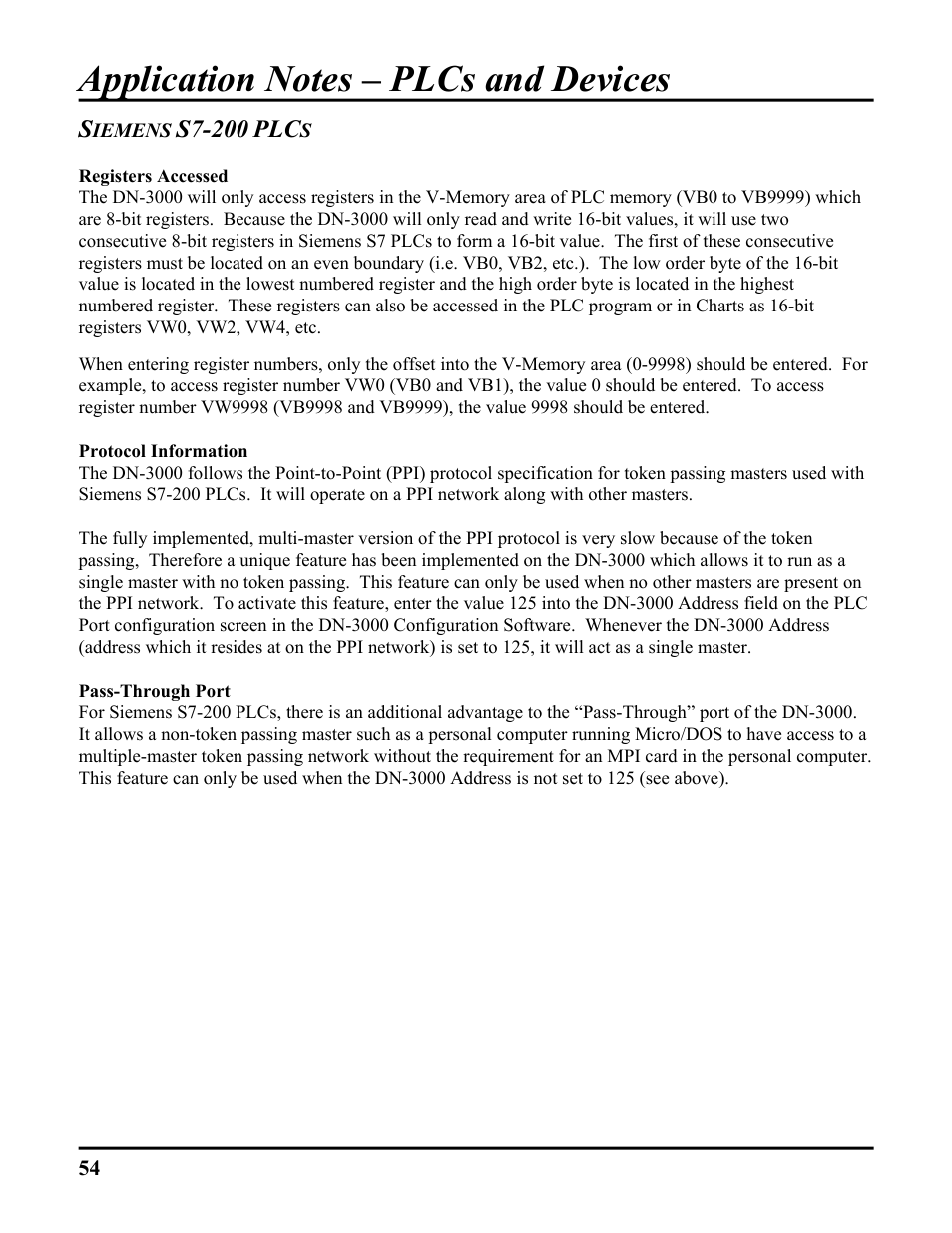 Siemens s7-200 plcs, Registers accessed, Protocol information | S7-200 | ICP DAS USA DB25 User Manual | Page 60 / 82