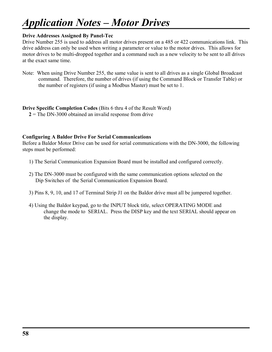 Drive addresses assigned by panel-tec | ICP DAS USA DB25 User Manual | Page 64 / 82