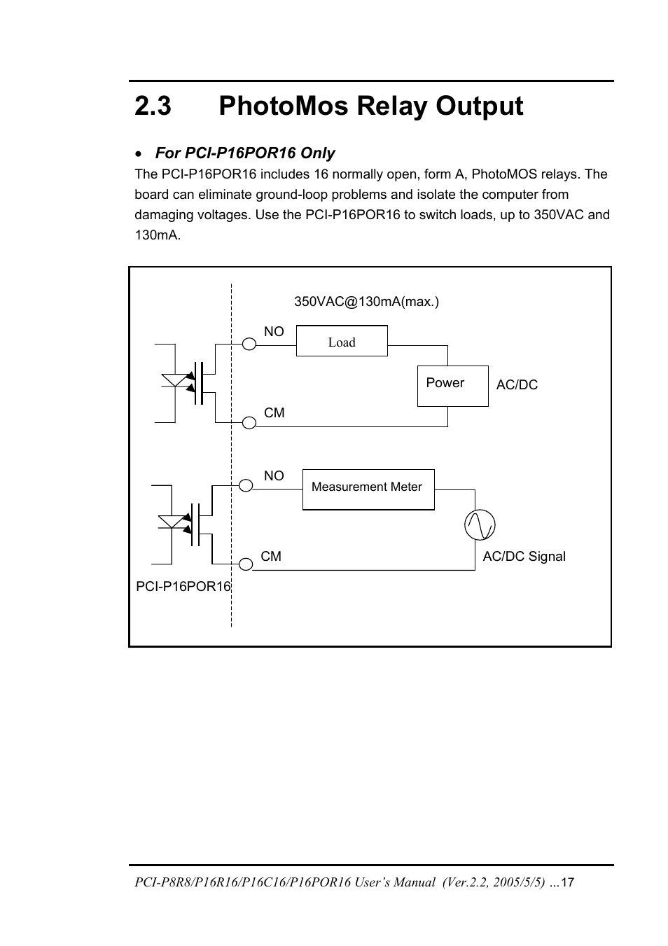 Photomos relay output, Hoto, Elay | Utput, 3 photomos relay output | ICP DAS USA PCI-P16C16 User Manual | Page 17 / 48