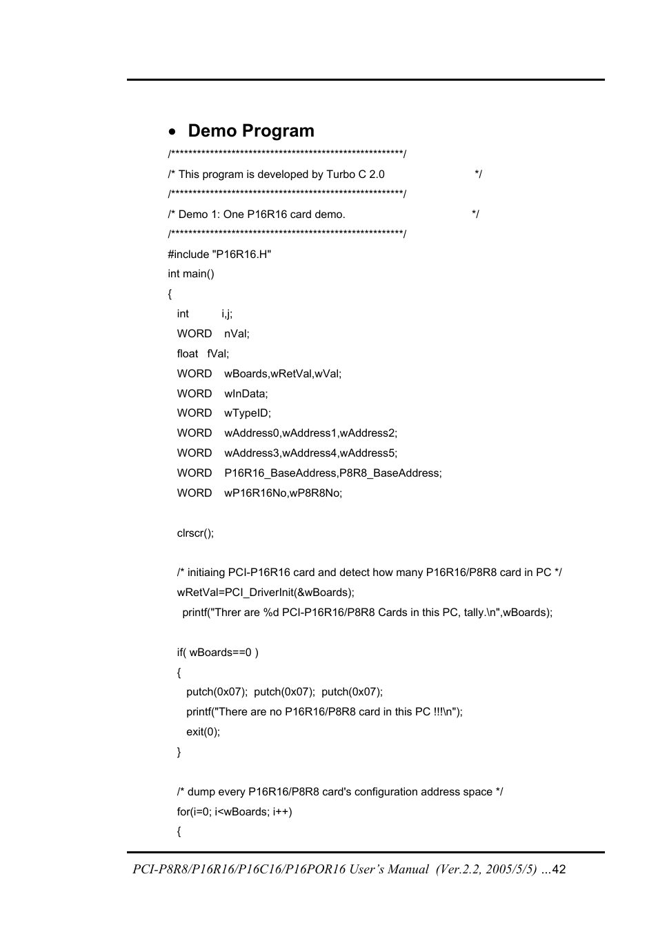 Demo program | ICP DAS USA PCI-P16C16 User Manual | Page 42 / 48