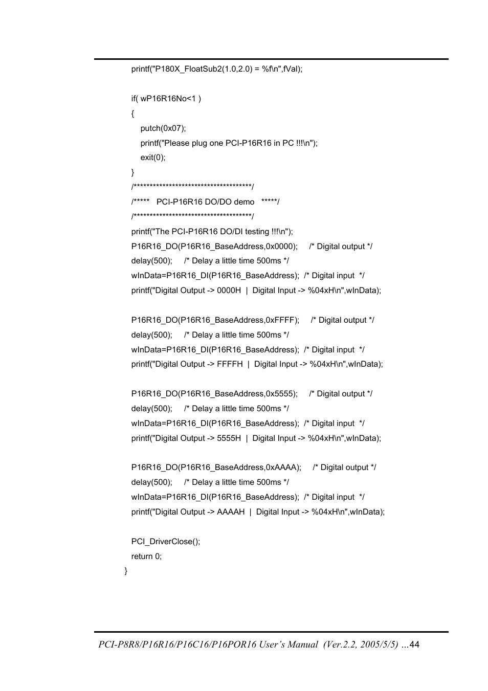 ICP DAS USA PCI-P16C16 User Manual | Page 44 / 48