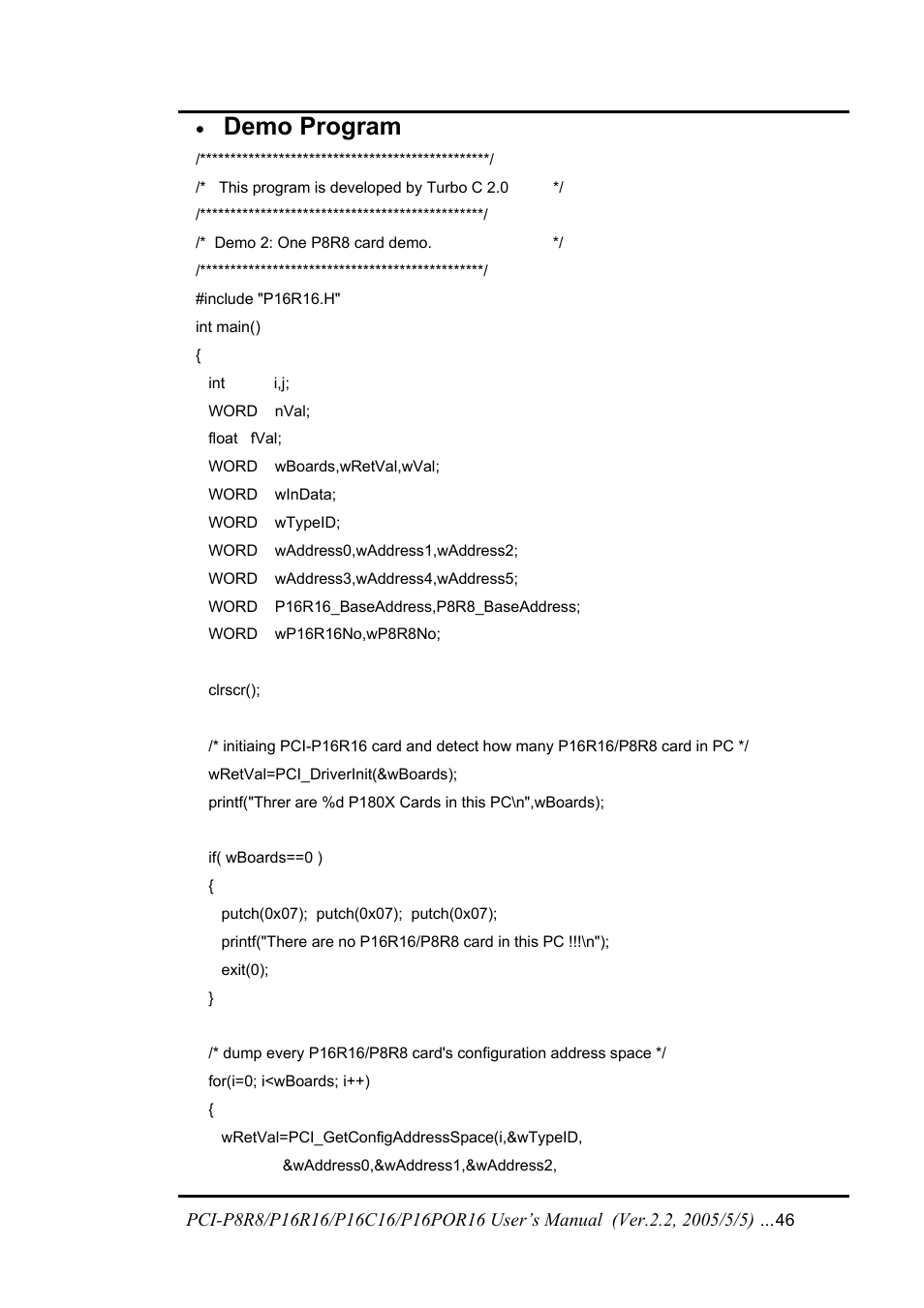 Demo program | ICP DAS USA PCI-P16C16 User Manual | Page 46 / 48