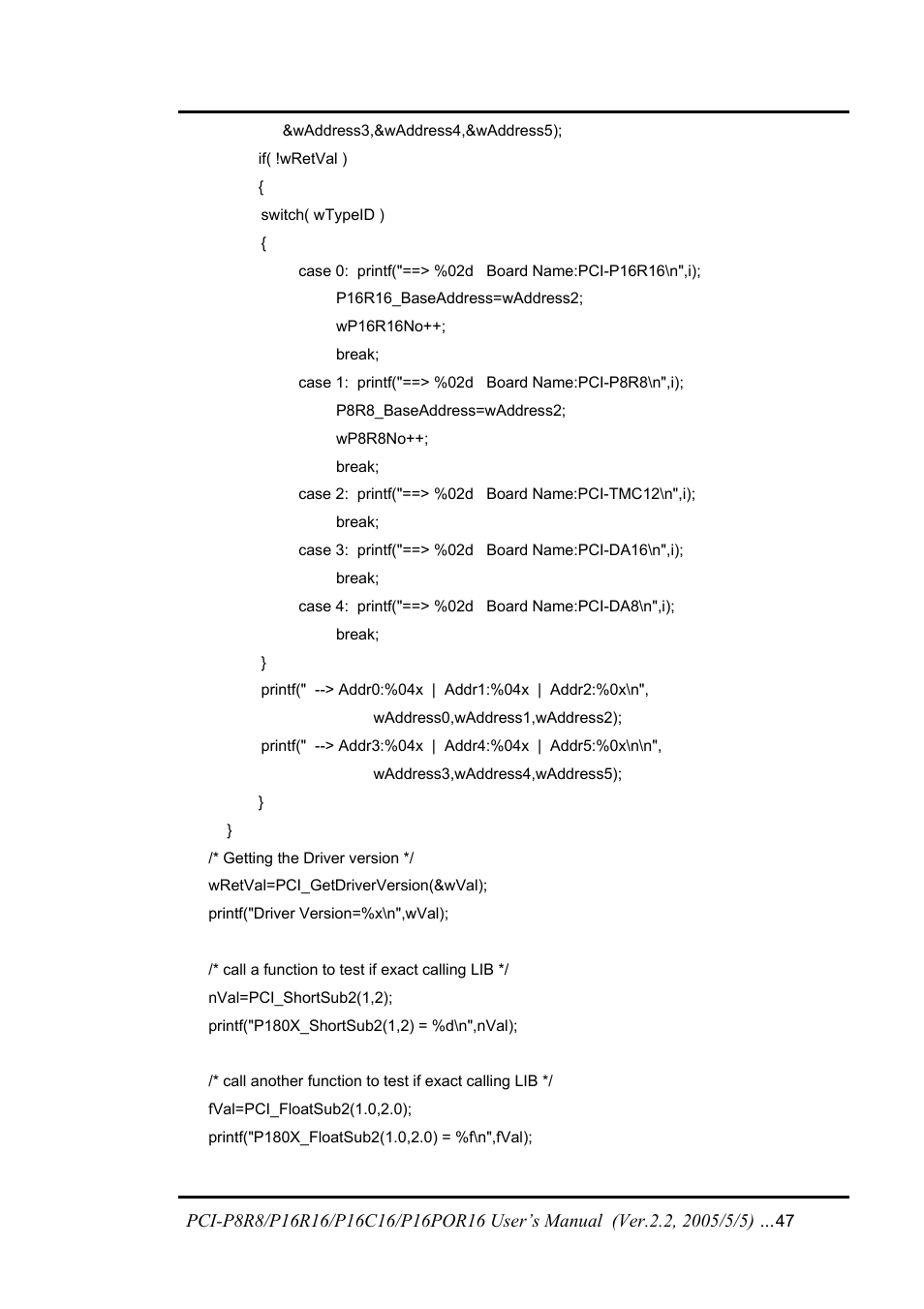 ICP DAS USA PCI-P16C16 User Manual | Page 47 / 48