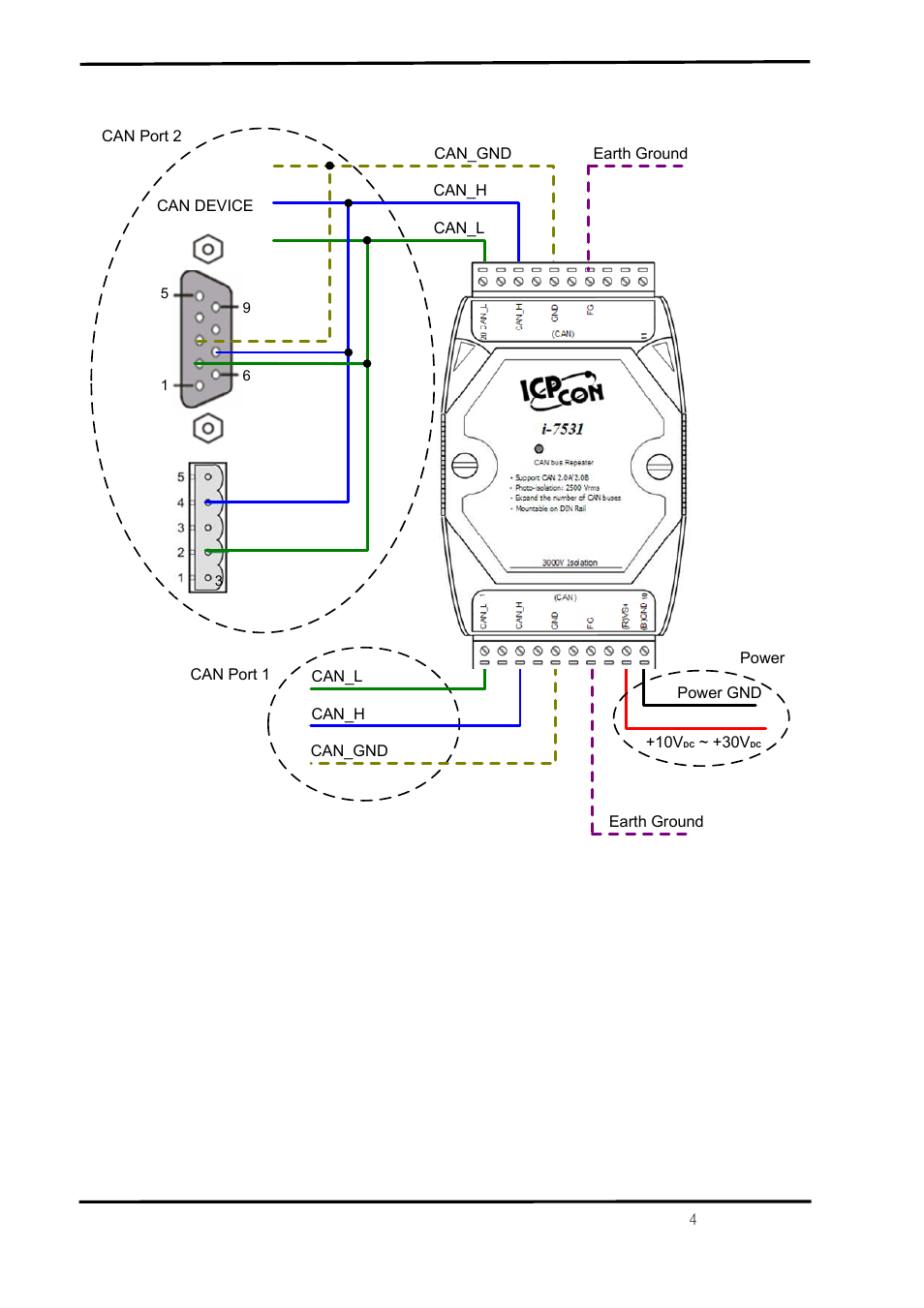ICP DAS USA CAN Repeater I-7531 User Manual | Page 4 / 4