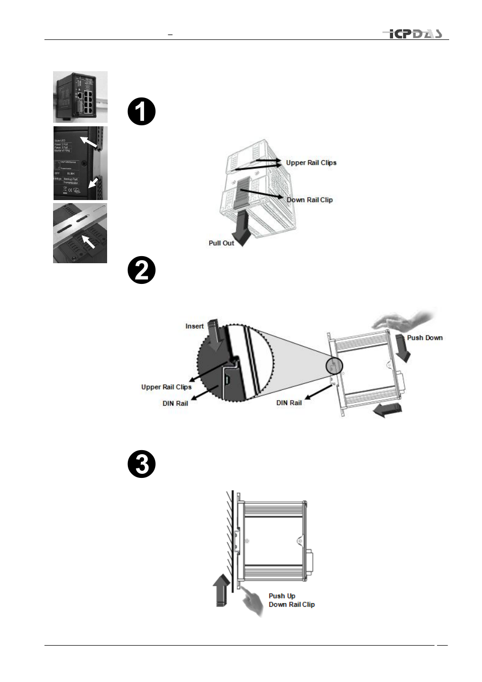 Din-rail mounting installation | ICP DAS USA TDRS4050601 User Manual | Page 23 / 77