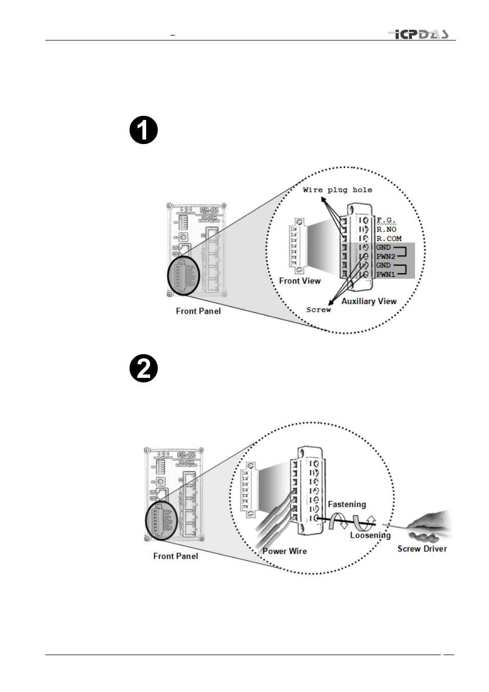 Connecting input power | ICP DAS USA TDRS4050601 User Manual | Page 25 / 77