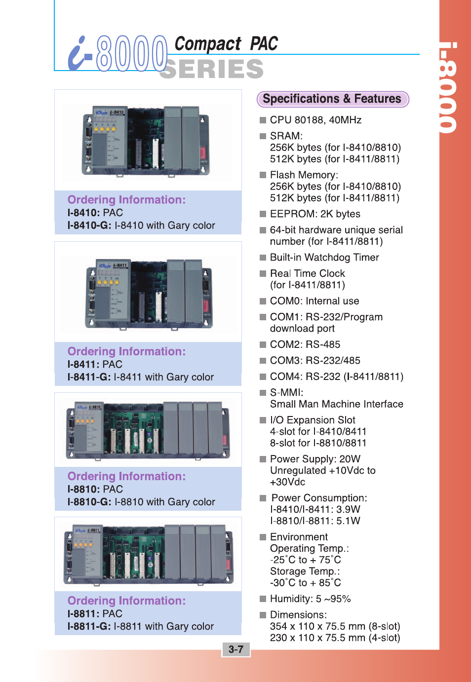 ICP DAS USA Compact PAC i-8000 Series User Manual | Page 7 / 48