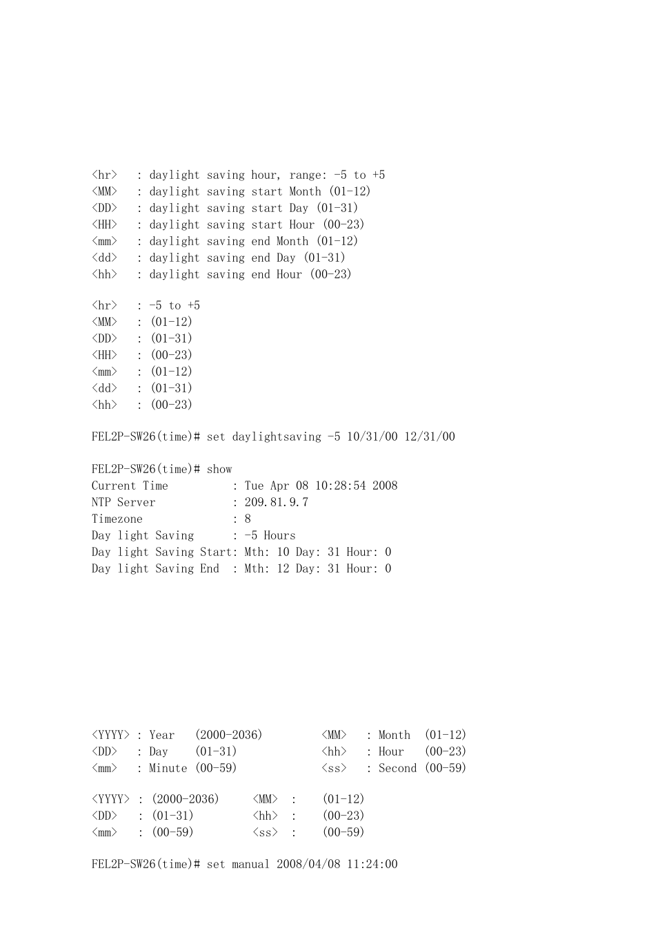 Set daylightsaving, Set manual | ICP DAS USA MSM-6226 User Manual | Page 276 / 295