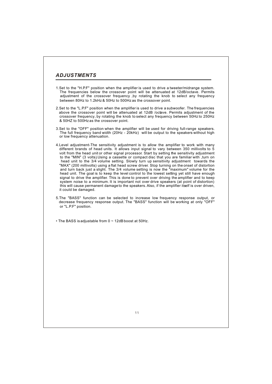 Вк 13, Adjustments | Interfire Audio TUNN T-2130 User Manual | Page 13 / 20