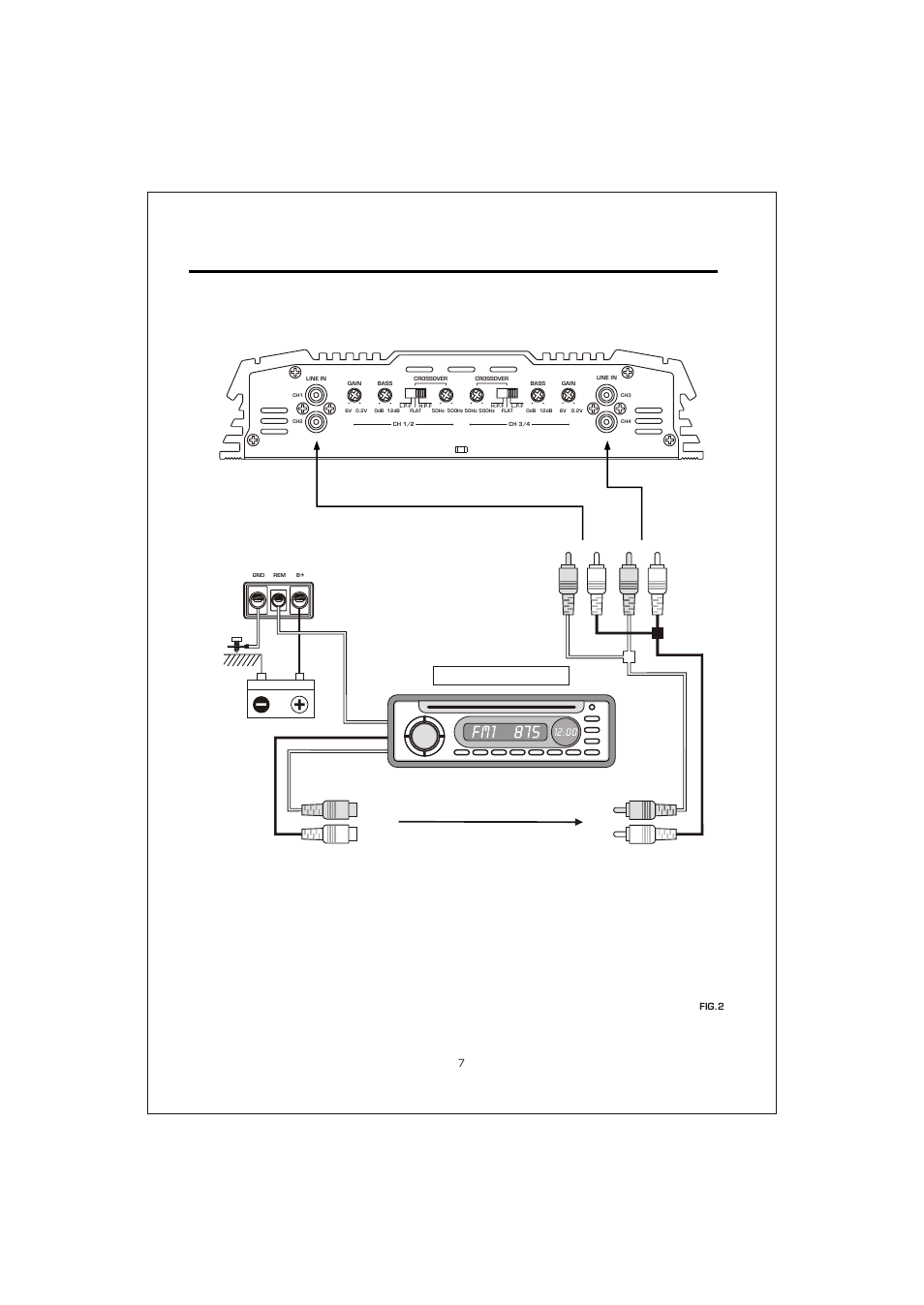 Вк 9, 4 channel system wiring diagram, Aut o - antenna lead car stereo head unit | Interfire Audio TUNN T-2130 User Manual | Page 9 / 20