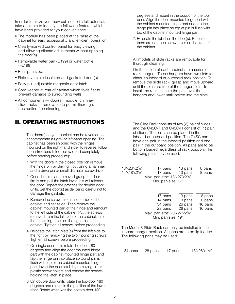 Ii. operating instructions | InterMetro Ind. C199 User Manual | Page 3 / 19