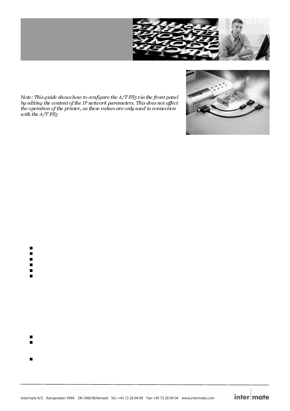 Intermate A/T FS3 User Manual | 8 pages