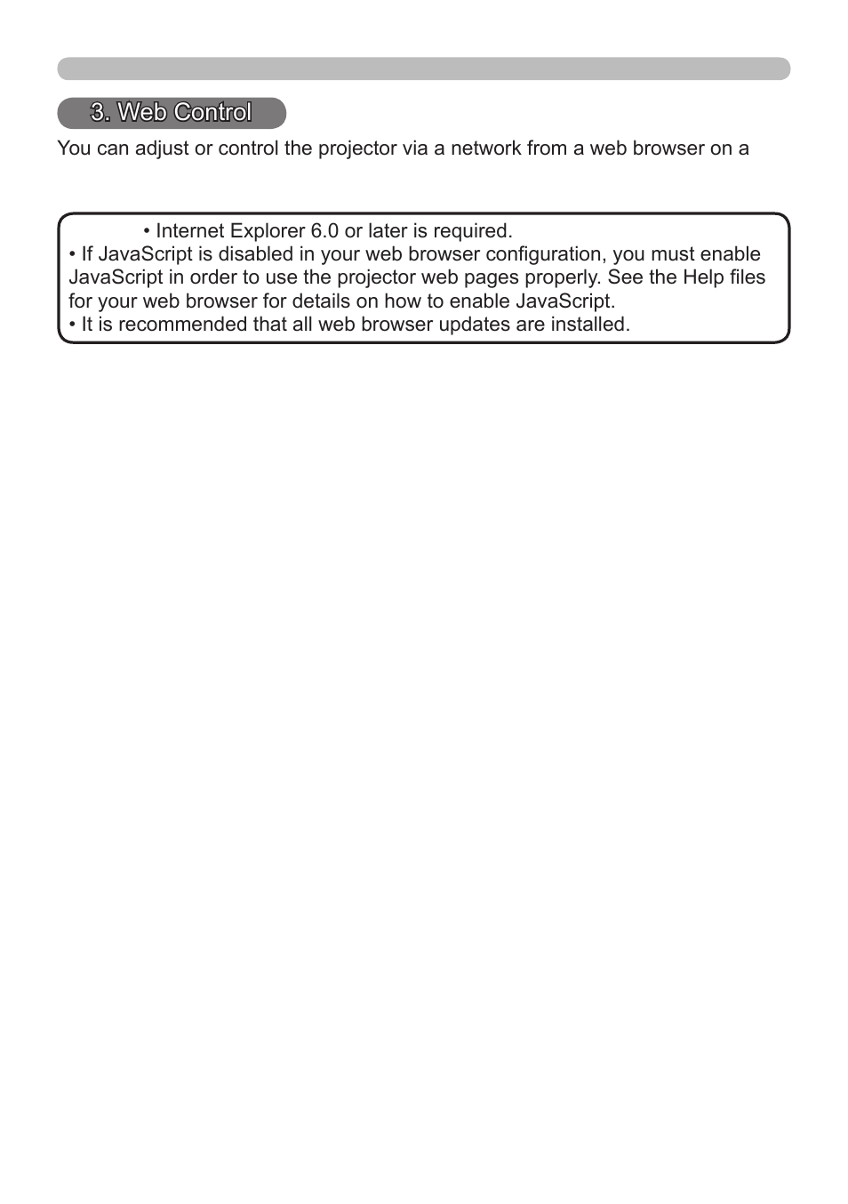 Web control | InFocus IN5122 User Manual | Page 47 / 89