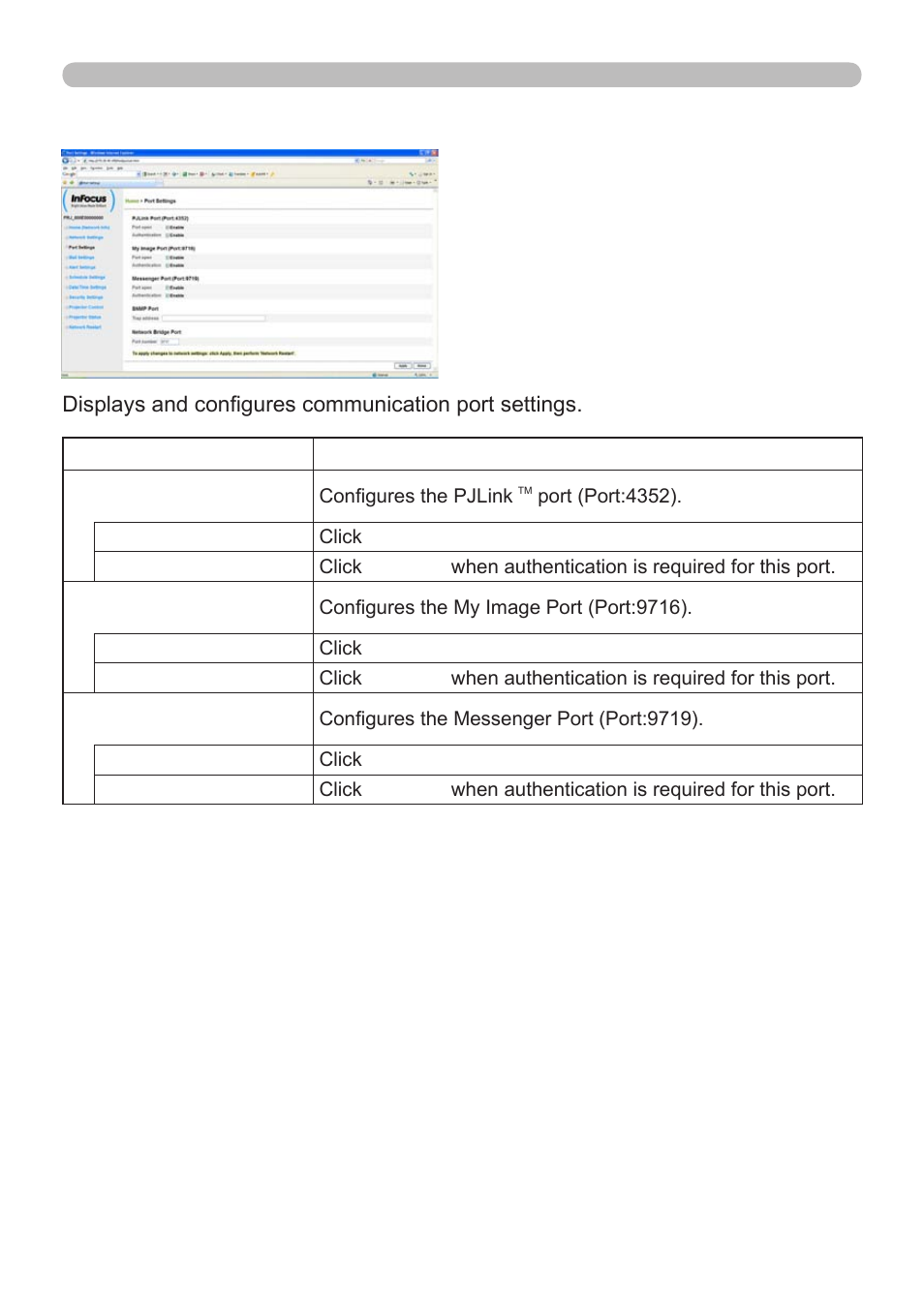 4 port settings | InFocus IN5122 User Manual | Page 52 / 89